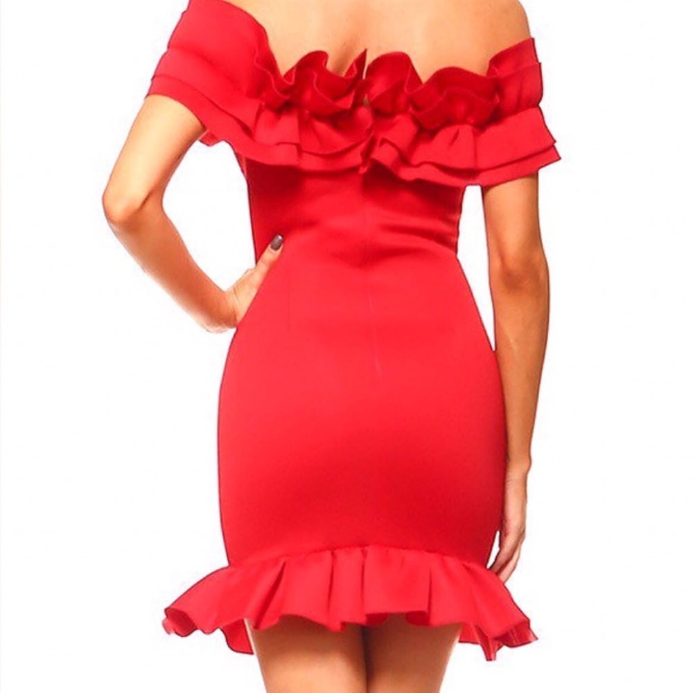 Off Shoulder Ruffle Dress - Picture 2 of 3